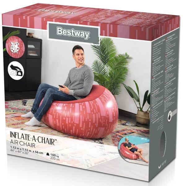 Кресло надувное Bestway 122х122 см в ассортименте