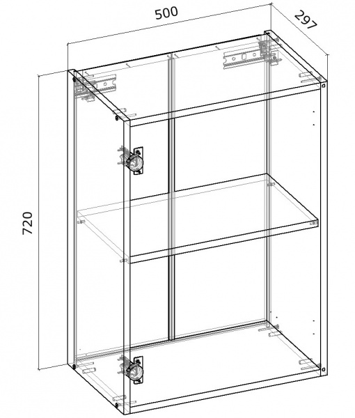 Шафа верхня Грейд розпашна 500x720x300 мм сірий 