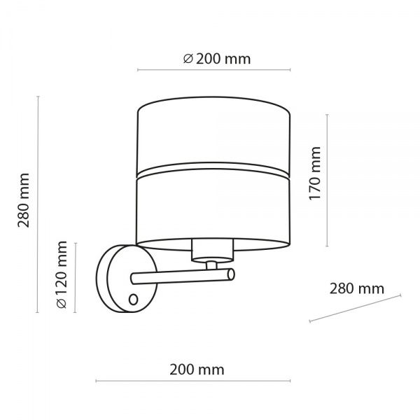 Бра TK Lighting Hilton 1x60 Вт E27 черный/золото 