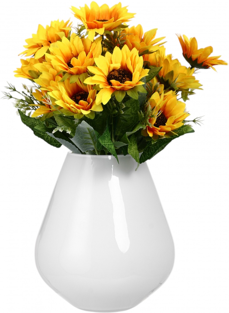 Ваза скляна Wrzesniak Glassworks Maestro Tear 22 см біла 17-9493A