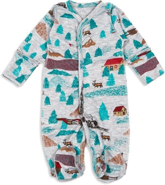 Комбинезон Фламинго Елки р.62 серый 365-222-18 