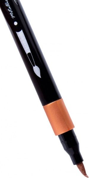 Набор фломастеров кисточки Maxi Real Brush 12 цветов металлик MX15236 Maxi