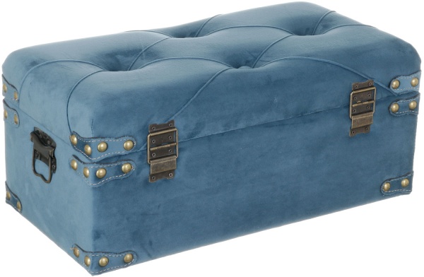 Сундук-пуф Велюр азур 50х25х23 см 