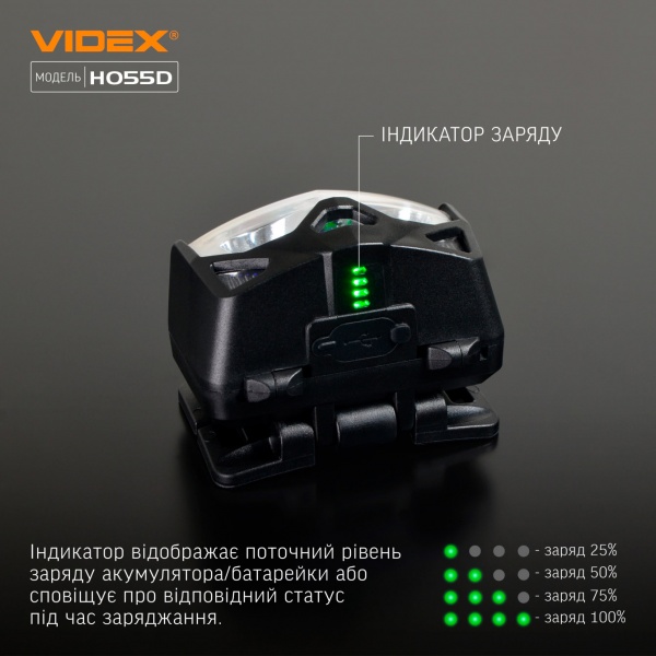 Фонарь налобный Videx светодиодный VLF-H055D 500Lm 5000K