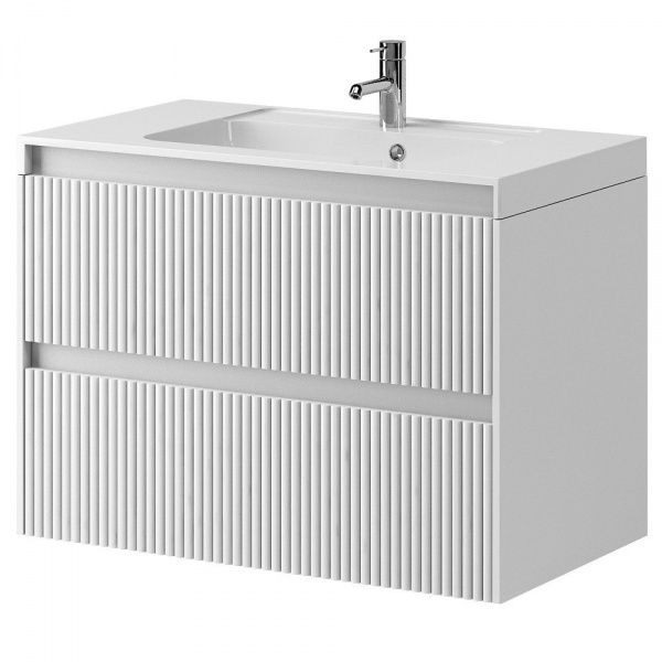 Тумба подвесная Aquarius Apollo 100 белая с умывальником Lux (W)