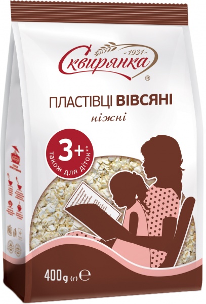 Хлопья овсяные Сквирянка Нежные быстрого приготовления 400 г 