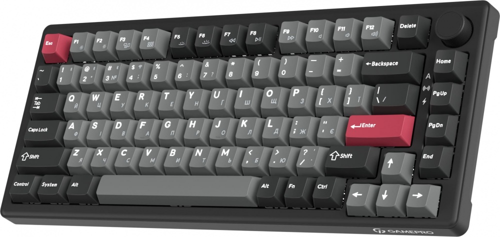 Клавиатура игровая GamePro (MK266BK) Asgard Yord Keychron Super Red Switch Wireless/Bluetooth/USB Black black