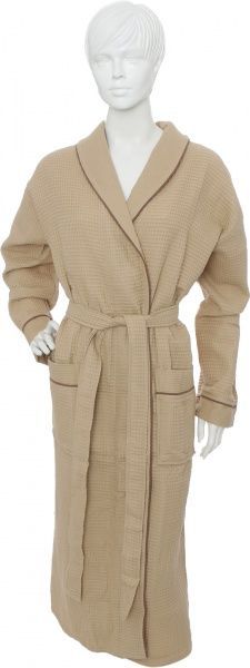 Халат вафельний Karna з кантом р. 4XL кавовий Aleron 