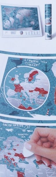 Скретч-карта мира Travel Map Marine World (англ.) 1DEA.me 