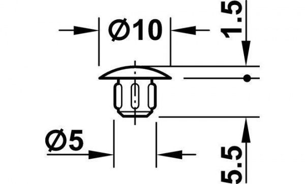 Заглушка 10x5 мм RAL 9005 чорний 20 шт. Hafele