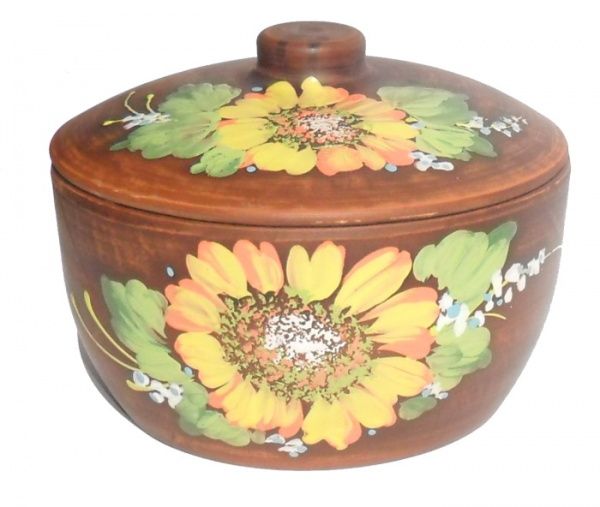 Кастрюля низкая Подсолнух 1 л Український гончарний посуд