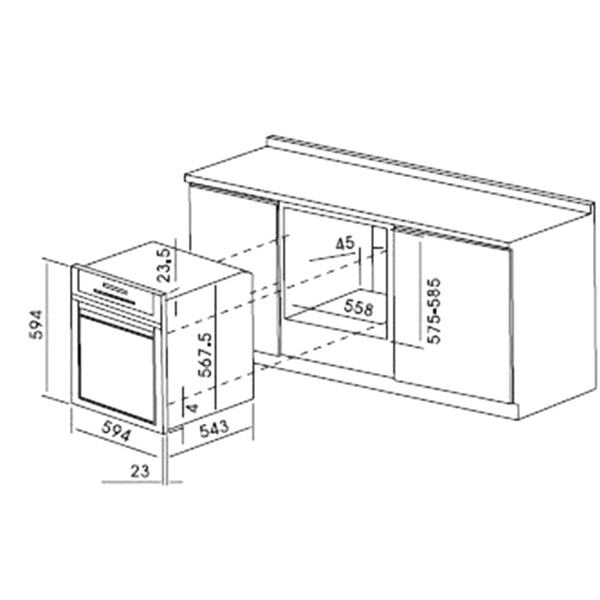 Духовой шкаф электрический Pyramida F 42 BL/R