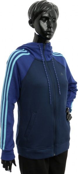 Джемпер Adidas ESSENTIALS 3-STRIPES HOODIE AY4804 р. XS синій