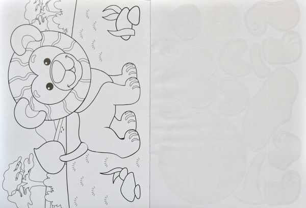 Книга-развивайка «Рисунки с наклеек: Лев» 978-966-74-8008-0