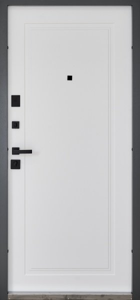 Двері вхідні Abwehr КС (518+517) 096R (7016+Б) сірий / білий 2060x960 мм праві