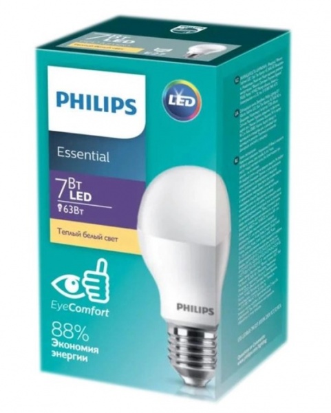 Лампа світлодіодна Philips 7 Вт A60 матова E27 220-240 В 929001899487 