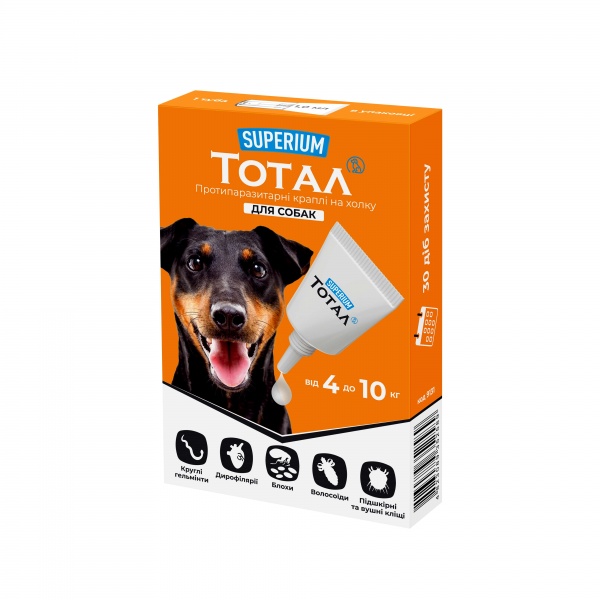 Краплі SUPERIUM Тотал для собак 4-10 кг 1 мл