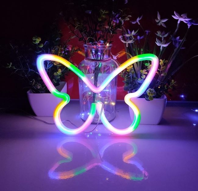 Неоновая вывеска Luna LUDS-NEO-46 Метелик теплый белый/синий/розовый