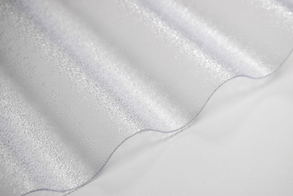 Гофрированный монолитный поликарбонат TOMO Plex 1,1x1045x2000 мм волна текстурированный прозрачный