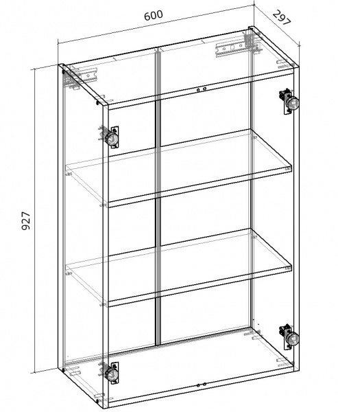 Шафа верхня Грейд розпашна 600x927x300 мм сірий 