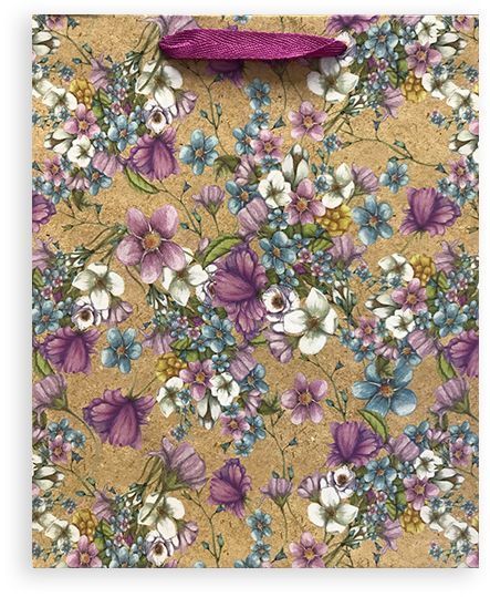 Пакет паперовий Квіти крафт 32x26x12 см