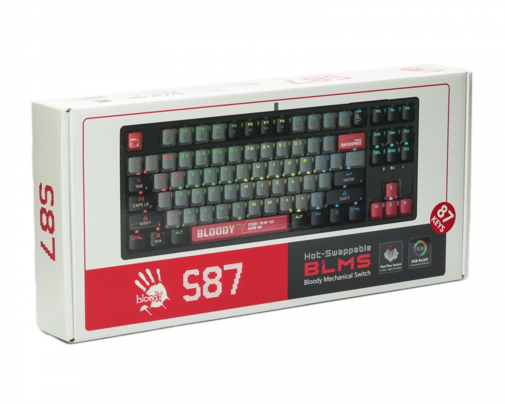 Клавіатура ігрова BLOODY BLMS TKL Switch Energy Red (S87) red/black