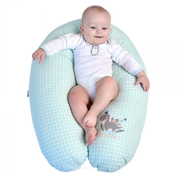 Подушка для кормления Standart Dinosaur 35х200 см с карабином мята IDEIA