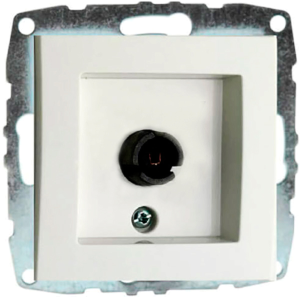 Розетка TV кінцева із заземленням Mono Despina з екраном без шторок без кришки білий 102-190005-138