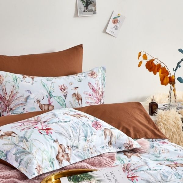 Комплект постельного белья семейный SH9286 коричневый Word of Dream 