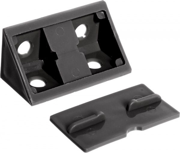 Уголок монтажный 02 двойной черный 10 шт