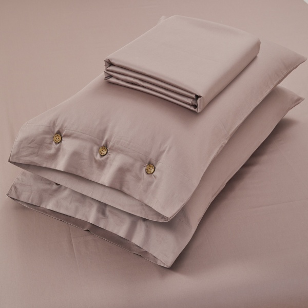 Комплект постільної білизни Solid сімейний однотонний бежевий La Nuit 