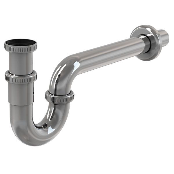 Сифон для умывальника Alca Plast из хромированной латуни d32, с накидной гайкой 5/4 