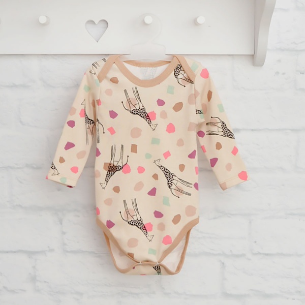 Боді дитяче для дівчинки Blanka Жирафи р.86 бежевий 110259 