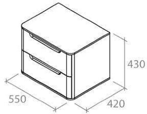 Тумба приліжкова Aqua Rodos CRYSTAL бежевий глянець 