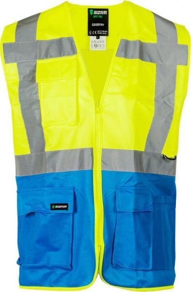 Жилет сигнальный Sizam Coventry р. XXXL рост универсальный 30155 желтый с голубым