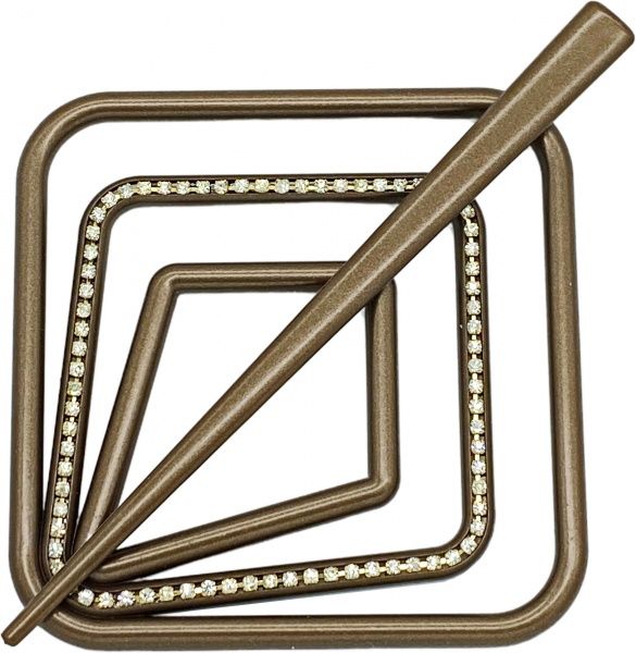 Заколка Квадрат Еліт 85х85 мм коричневий В0021-14 MISLT