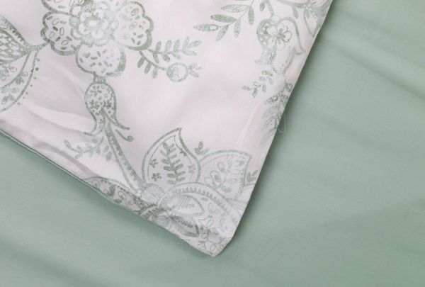 Комплект постельного белья Aria 2 зеленый с белым Mascioni 