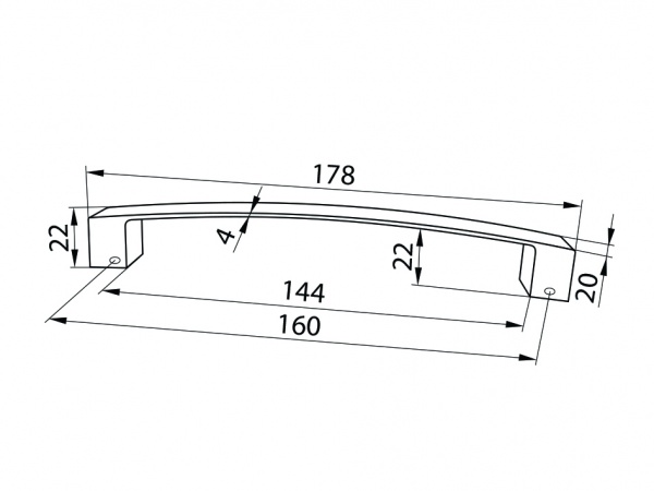 Мебельная ручка скоба DC DL 27/160 G8 160 мм никель