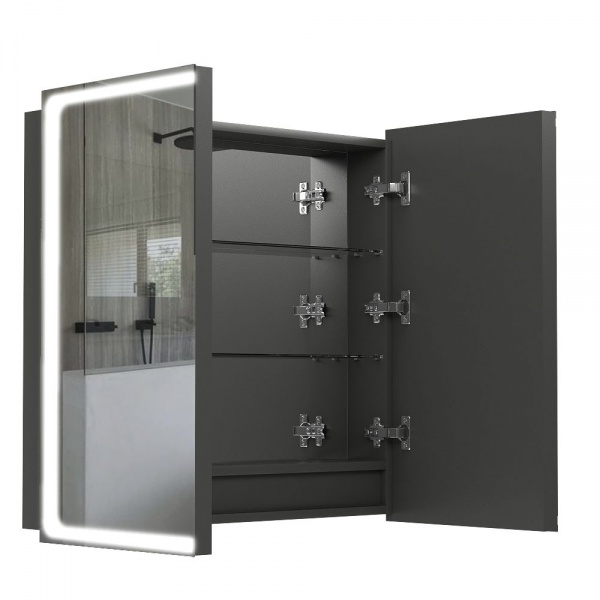 Зеркальный шкаф Aquarius Modena с LED-подсветкой 80 графит 