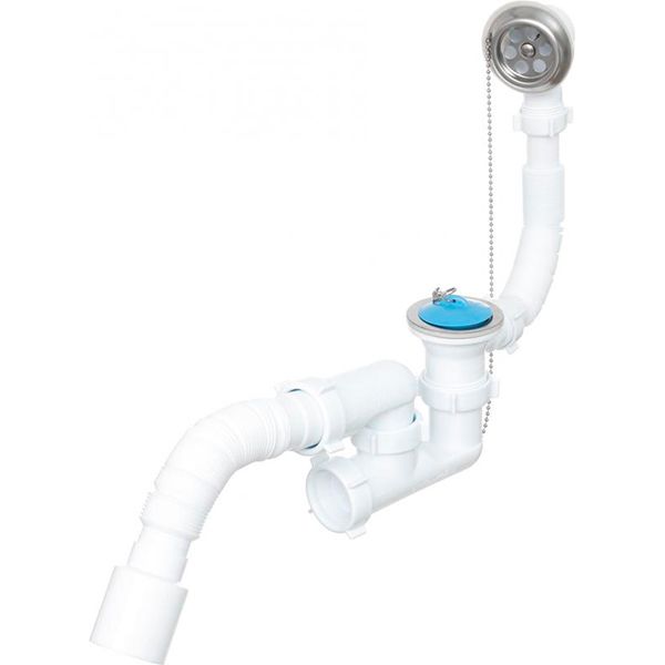 Сифон для ванны Water House пробка, с переливом, гибкая труба 40 * 50 (регулируемый) SVD-03