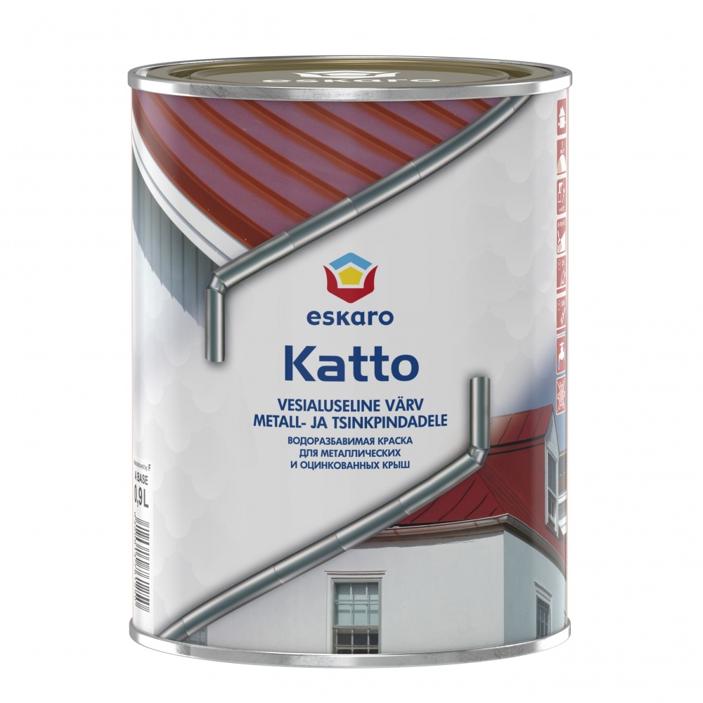 Краска для крыш Eskaro Katto Белый мат 0,9л 1,21кг