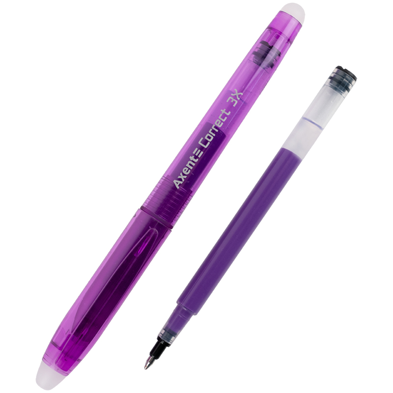 Ручка гелева Axent пиши-стирай Correct 3Х фіолетова AG1122-11-A