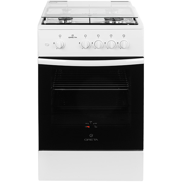 Плита газова Greta GG 5772 CG 38 (W) (1470-00-07АА біла чавунна решітка)