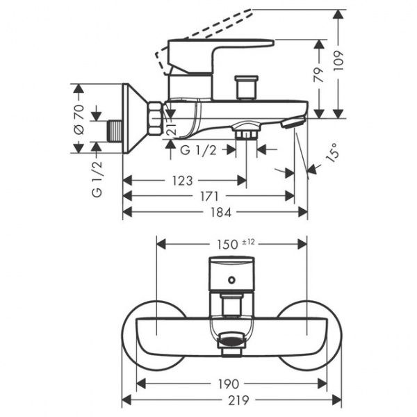 Змішувач для ванни Hansgrohe Vernis Blend 71440000