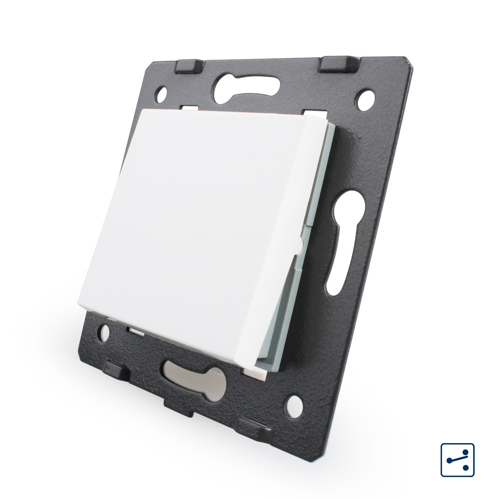 Механизм выключателя проходной одноклавишный Livolo C7 без подсветки белый C7-K1S-11