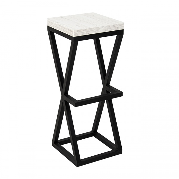 Табурет барный Бундук Аляска белый каркас 300х300х744 мм 