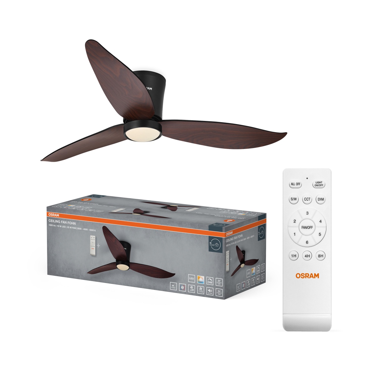 Люстра-вентилятор Osram Ceiling 35 Вт дерево FAN FOHN — фото 1