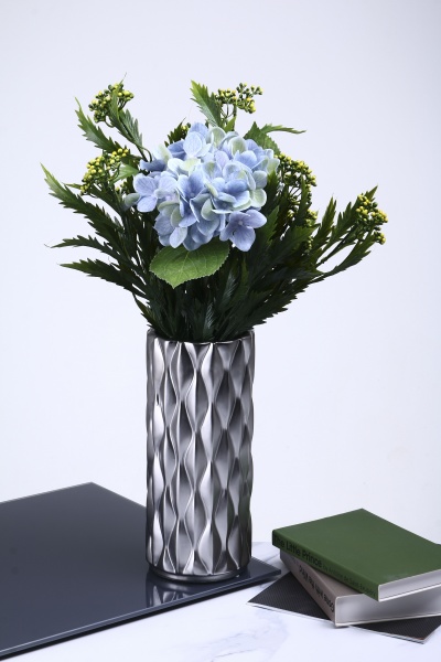 Ваза Knit 12,5х12,5х29 см металлик