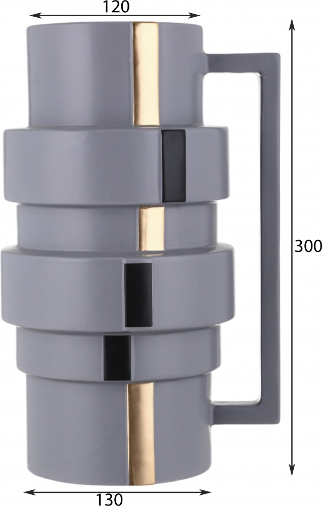 Ваза Inari Catalina 30,5 см серая K16722