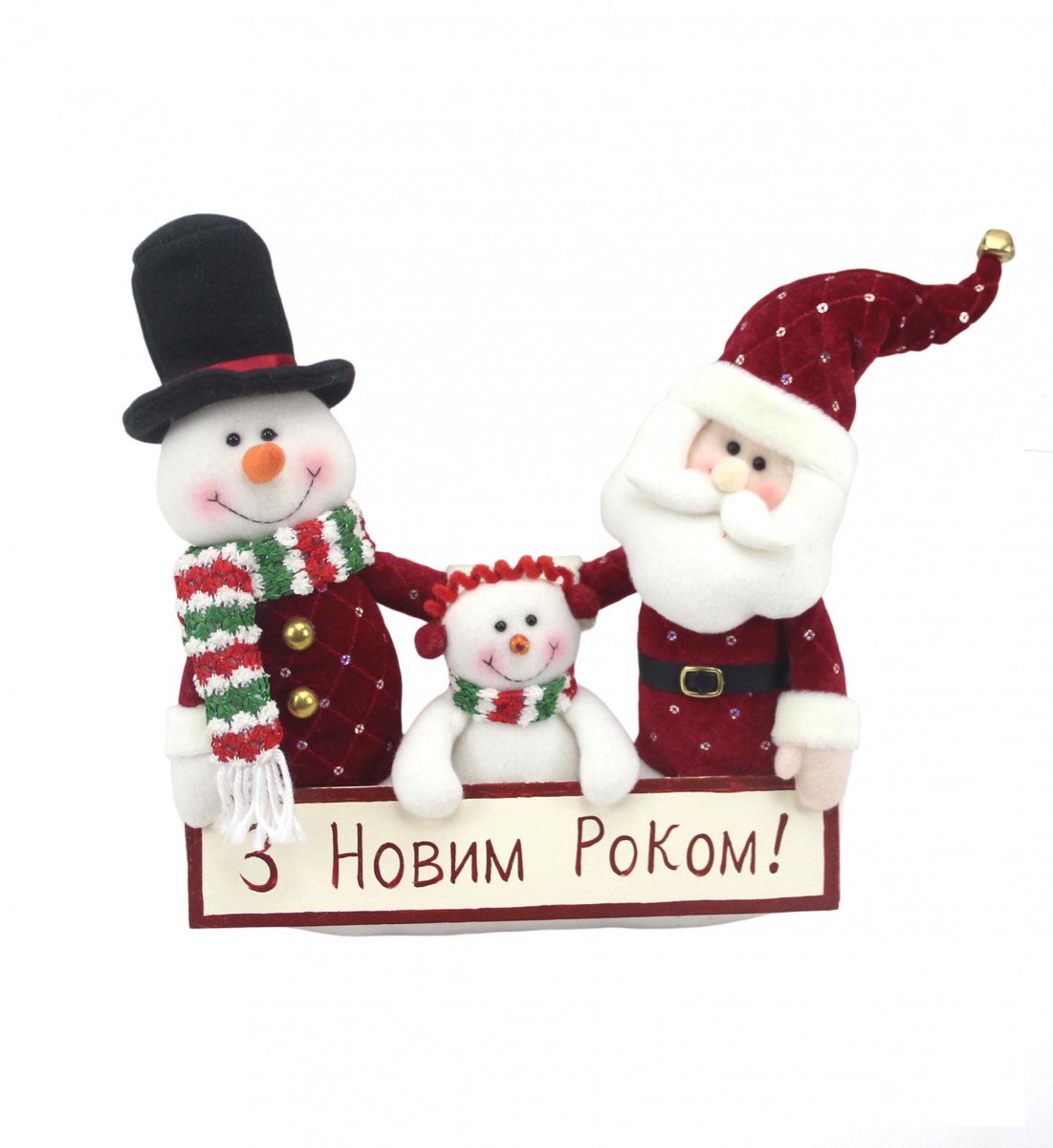Декорация новогодняя семья персонажей с табличкой (NC25-28) 35 см — фото 1